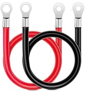 Nilight 6 AWG 20-Inch Battery Power Inverter Cables with Terminals,Red + Black Tinned Copper Batt...
