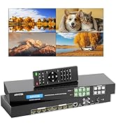 4K HDMI Matrix Switcher 4x4 with Web GUI & 3.5mm Audio Output, Support LAN/RS232/IR Remote/APP Co...