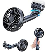 xuenair 5000mAh Rechargeable Fan for Car Windshield Window Headrest, Small Portable Suction Cup F...