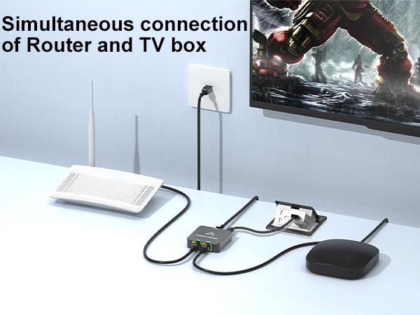 Ethernet Splitter 1 to 2 with Ethernet Cable