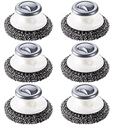 6 Pack Stainless Steel Scrubber with Handle, Steel Wool Scrubber for Cleaning Dishes, Metal Spong...