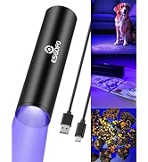 Esgofo 365nm UV Flashlight Mini, Ultraviolet Small Black Light Flash Lights USB C Rechargeable, P...