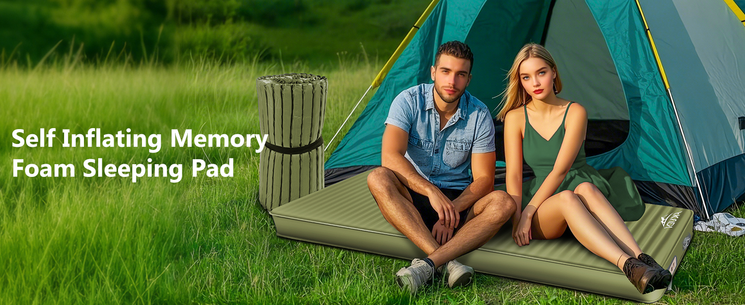 self inflating memory foam sleeping pad,camping sleeping mat,inflatable sleeping pad