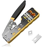 ZOERAX RJ45 Crimping Tool Ethernet Crimp Tool Crimper for RJ11/RJ12 Standard, RJ45 Pass Through C...