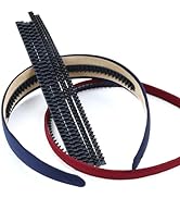 10 Pack Black Headband Rubber Teeth Comb Silicone Grips Anti Slip Strips Bands Headbands Hairband...