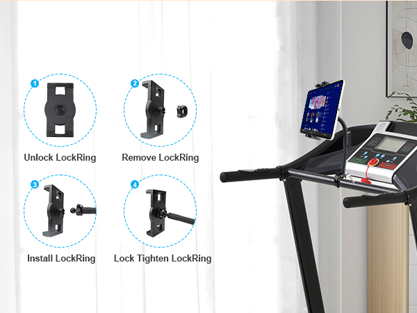 Tablet Stand for treadmill handlebar