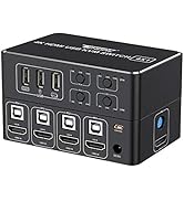 HDMI KVM Switch, Tendak 4K HDMI 4 in 1 Out KVM Switch Box Keyboard Mouse Printer Switcher Include...