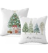 OHOME Christmas Decorations - Christmas Pillows Covers 18x18 Inch | Navidad Trees Throw Pillows -...