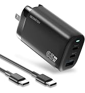 GECENinov 65W USB C Charger Block, GaN 3-Port Fast Compact Foldable Wall Charger, Type C Power Ad...