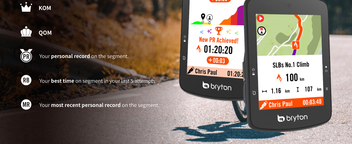 Text includes 'QOM' and time stamp '01:20:29'. Multiple screenshots of a fitness or activity tracking application interface showing various metrics and statistics.
