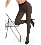 Fleece Lined Tights for Women - Fake Sheer Thermal Warm Winter Leggings | High Waisted Tummy Cont...