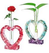 AIERSA Resin Molds Silicone for Vase Plant Propagation Station, Heart Shaped Epoxy Valentine's Re...