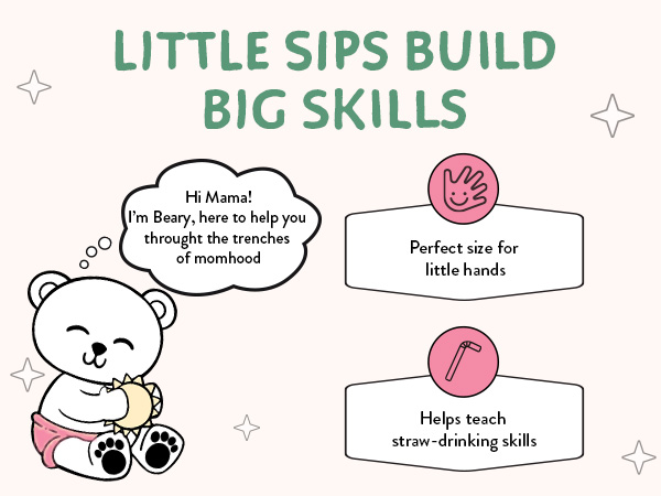 Honey Bear Straw Cup for Baby &amp; Toddler Silicone Squeeze Training Straw Cup Leak Resistant BabySippy