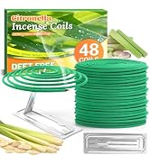 SCENTORINI Citronella Coils, 48 PCS Citronella Incense with Coil Holder, Suitable for Summer Home...