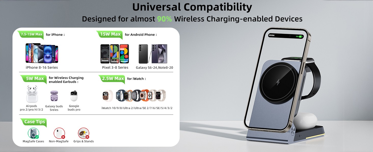 apple watch and phone charging station