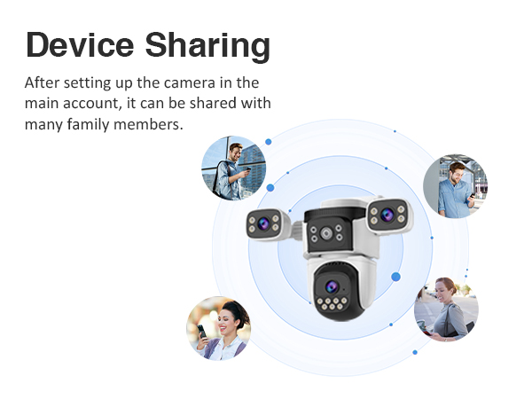 EVERSECU Triple Lens WiFi PTZ Security Camera, Three Cameras in One, with Adjustable All-Angle Arm