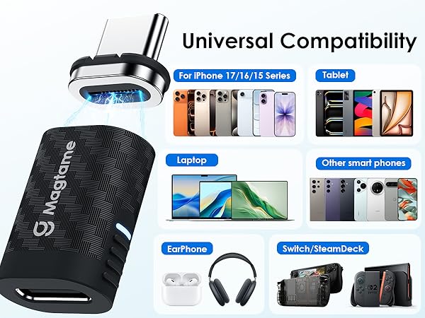 usb c straight adapter magnetic 24Pin carbon fiber