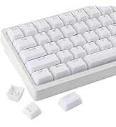 Tsungup Crystal Jelly White Keycaps, MDA Profile-Clear Translucent Jade Keycaps,130 Keys Shine Th...
