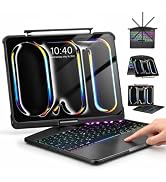 Keyboard Case for iPad Pro 13 M5/M4, 7-Color Backlit, Trackpad, 360° Stand | For iPad Pro 13" M5 ...