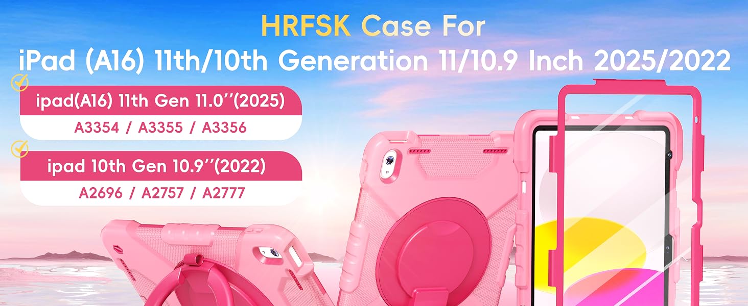 HRFSK Case for iPad (A16) 11th Generation 11 inch 2025/10th Generation 10.9 inch 2022