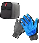 NVNAN 2-in-1 Pet Grooming Glove &amp; Fabric Hair Remover - Reusabie, Silicone Massage Bristles,Stati...