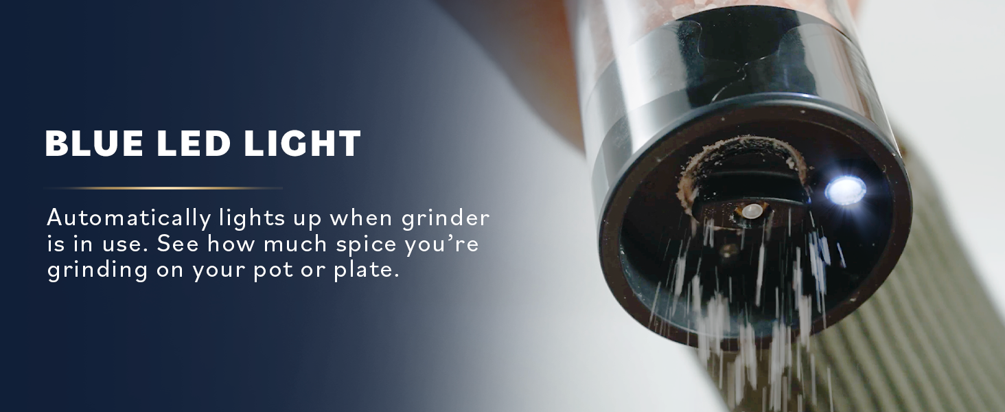 salt and pepper grinder set electric with led light