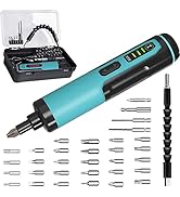 Electric Screwdriver Kiprim 4V Rechargeable Adjustable Torque Cordless Screwdriver Gun with 33 Ma...