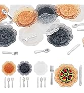 Magibeads 12Pcs Mini Plastic Plates with Resin Miniature Tableware Spoon Knife Fork Decorations M...