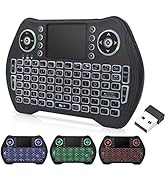 2.4G Wireless Keyboard with Touchpad Mouse, LED Backlit USB Mini Keyboard Multi-Media Handheld An...