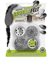 Slipstick GorillaFelt Chair Leg Floor Protectors for Hardwood Floors, Clear Sleeve Felt Pads for ...