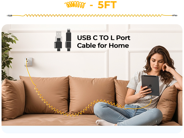 jixivor 4 in 1 usb c cable 60W compatiblle with Lightning cable multi cords