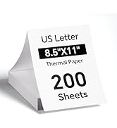 MT610 M832 Thermal Paper 8.5 x 11 200 Sheets for M08F-Letter, M832, M834, A285M, A80, A81, PR20, ...