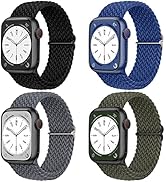 DaQin 4 Pack Braided Solo Loop Compatible with Apple Watch Band 38mm 40mm 41mm 42mm 44mm 45mm 49m...