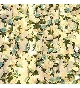 MARTINE MALL Flower Garland Rose Vines, 5 Strands 41Ft Flowers Vines for Bedroom with 33 Ft/100 L...