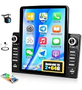 [2+64G] Android 15 Double Din Car Stereo with Wireless CarPlay&amp;Android Auto, 9.5" Vertical HD Tou...