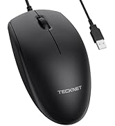 TECKNET USB-A Wired Mouse for Laptop Computer with 2-Button,Home and Office 5FT Corded Mouse, 160...