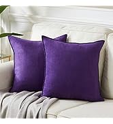 Fancy Homi 2 Packs Premium Faux Suede Decorative Throw Pillow Covers, Super Soft Square Pillow Ca...