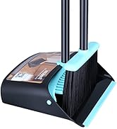 Broom and Dustpan Set for Home,Dust pan with Broom,Standing Dustpan and Broom with Long Handle fo...