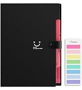 Forvencer Accordion File Organizer, 5 Pockets File Organizer, Expanding File Folder, Black