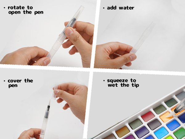 water brush pen use step