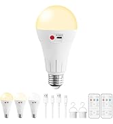 Vitnucrol 1 Pack Rechargeable Light Bulbs with Remote, E26 Wireless Battery Operated Light Bulb f...