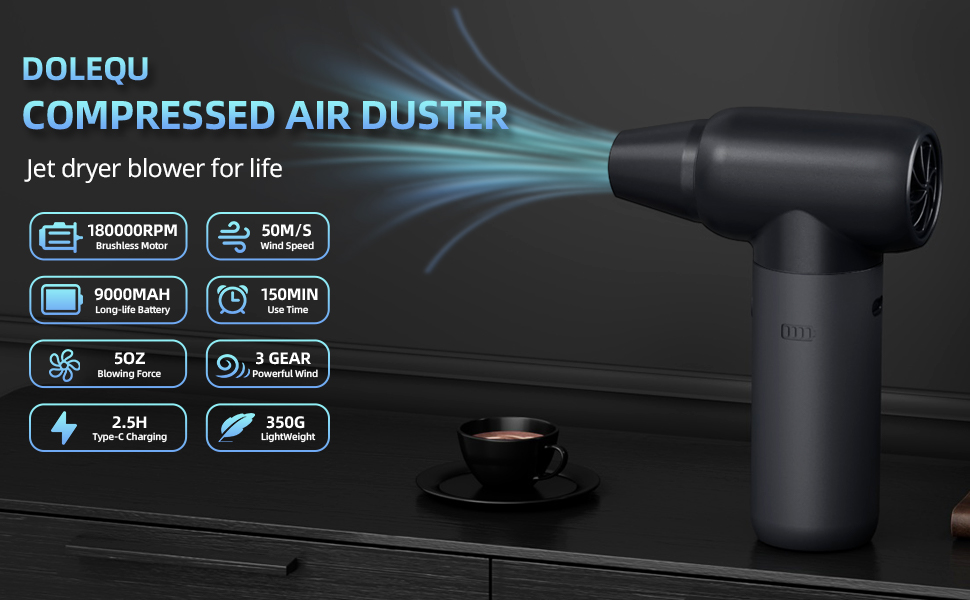 air duster jet fan compressed dry blower electric mini cordless 