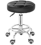 IBVIVIC PU Leather Rolling Stool Height Adjustable Round Swivel Stools for Spa Salon Massage Work...