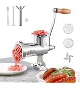 VEVOR Manual Stainless Steel Meat Grinder, 1.8" Clamp, 2 Grinding Plates, Sausage Stuffer, Ideal ...