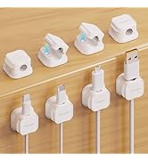 8 Pack Magnetic Cable Clip Organizer Cord Holder, Picozon Adhesive Cable Management, Wire Phone U...