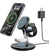 2026 3 in 1 Charging Station for Apple iPhone AirPods Watch with Mag-Safe Charger Wireless Charge...