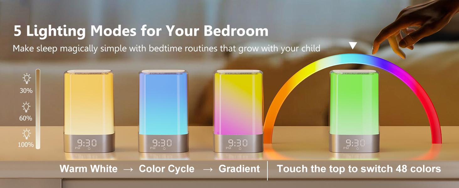 Night Light -The adjustable, soft LED lamp provides sufficient,gentle light for your bedroom