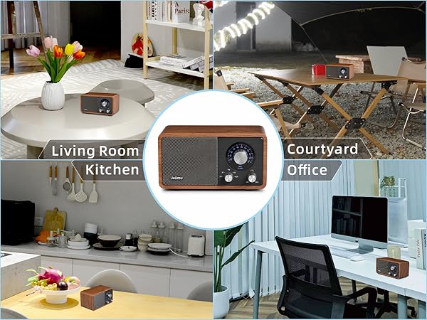 JOIIMU Vintage FM Radio Bluetooth Speaker