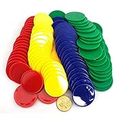 Smartdealspro Set of 100 1 1/2 Inch Opaque Poker Chips Plastic Learning Counters Game Tokens with...