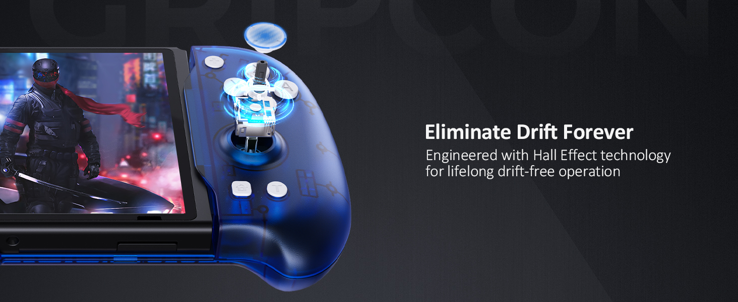 Explosive display revealing intricate details of the joystick in the controller.